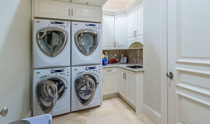 Laundry Room in Luxury Waterfront Home, 2536 Lucille Drive, Fort Lauderdale, Florida 33316.