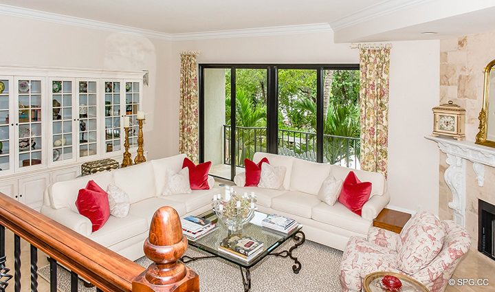Living Room inside Luxury Waterfront Townhouse 12 at the Sea Ranch Club in Boca Raton, Florida 33431