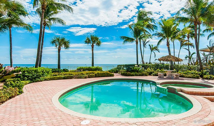 Backyard Pool Area at Luxury Estate Home, 2618 North Atlantic Boulevard, Fort Lauderdale, Florida 33308