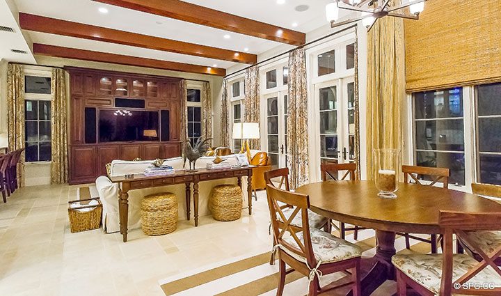 Family Room inside Luxury Waterfront Home, 2536 Lucille Drive, Fort Lauderdale, Florida 33316.