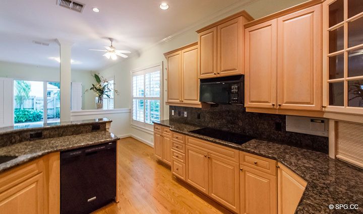 Kitchen with Granite Countertops in Residence 4A at 1153 Hillsboro Mile, a Luxury Waterfront Townhome For Sale in Hillsboro Beach