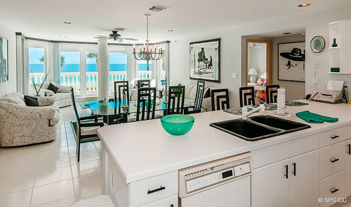 View from Second Floor Kitchen in Luxury Estate Home, 2618 North Atlantic Boulevard, Fort Lauderdale, Florida 33308