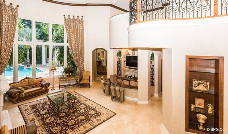 View of Living Room from Stairs in Luxury Estate Home, 16260 Bridlewood Circle, Delray Beach, Florida 33445