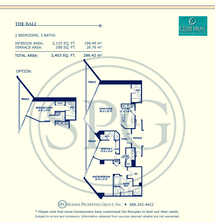 Ocean Palms Floorplan Ocean Palms Floorplan