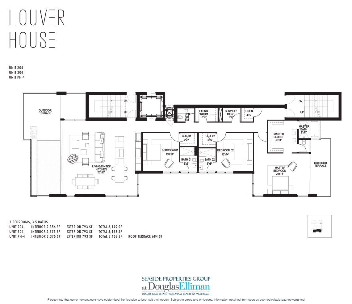 The Model 04 Floor Plan at Louver House, Luxury Seaside Condos in Miami Beach, Florida 33139