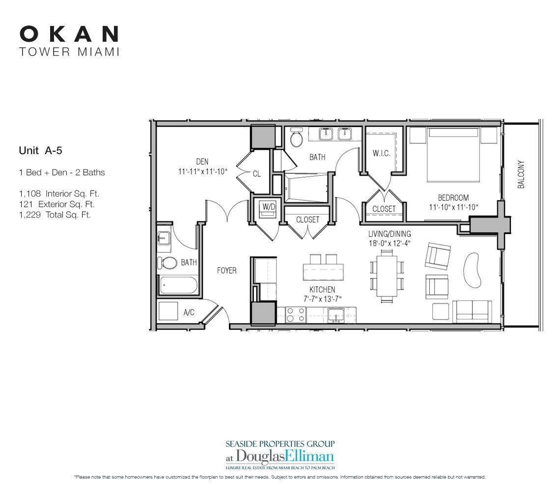 The Unit A-5 Floorplan Okan Tower, Luxury Condos in Miami, Florida 33136