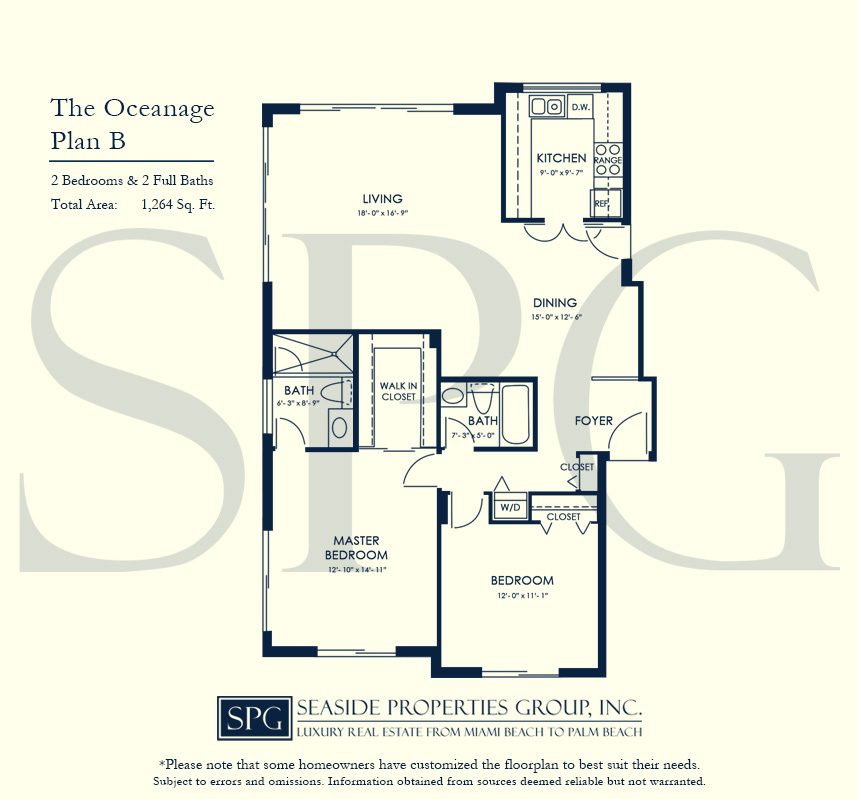 Residence B Floorplan at The Oceanage Luxury Waterfront Condo on Fort Lauderdale Beach