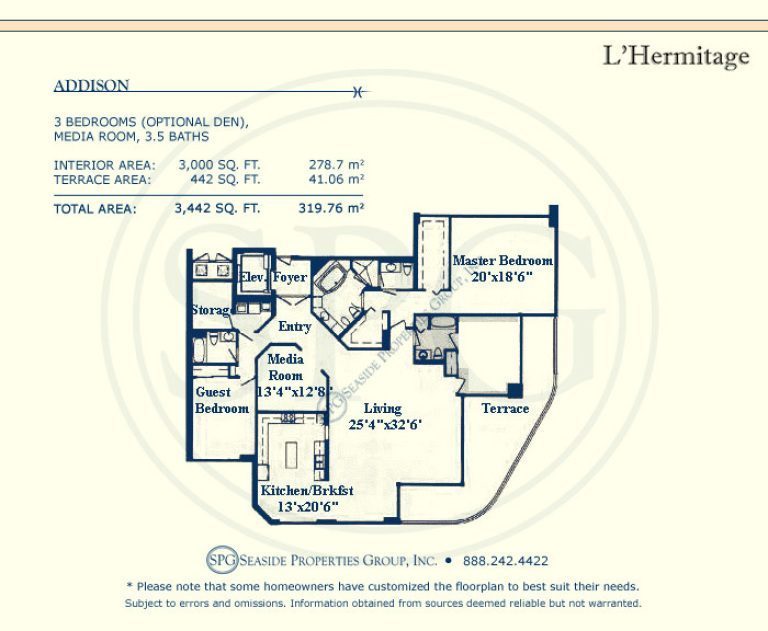 floorplan, addison, l'hermitage, luxury, oceanfront, condo, florida, 33308