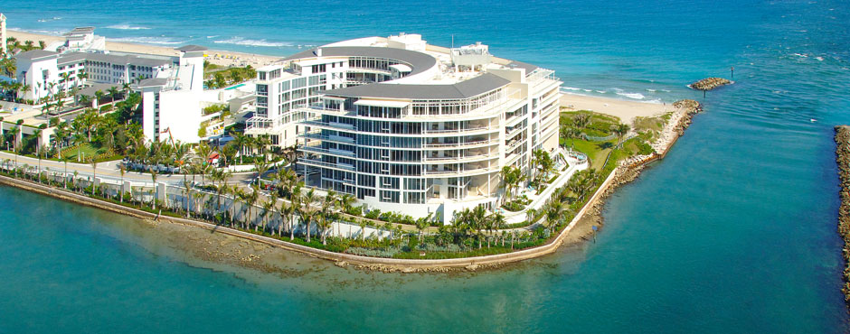 Boca Raton's Unique One Thousand Ocean Condominium Overlooks the Boca Raton Inlet.