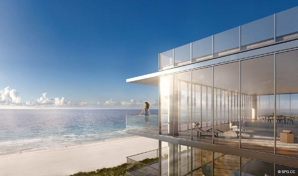 Espaçosa varanda na 321 Oceano, Luxo Oceanfront Condominiums Localizado na 321 Ocean Drive, Miami Beach, FL 33139
