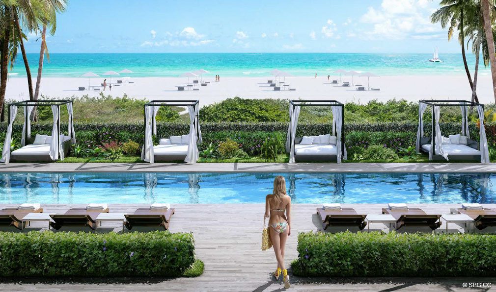 Pool Deck em 321 Oceano, Luxo Oceanfront Condominiums Localizado a 321 Ocean Drive, Miami Beach, FL 33139