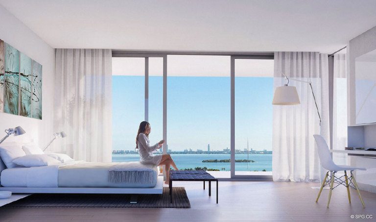 Bedroom at Paraiso Bay, Luxury Waterfront Eigentumswohnungen bei 600 NE 31st St, Miami, FL 33137 gelegen
