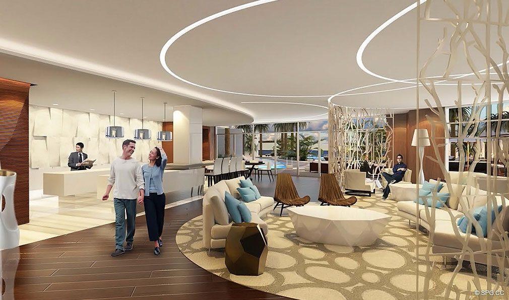 Club Room at Paramount, Luxury Oceanfront Condominiums Located at 700 N Atlantic Blvd, Ft Lauderdale, FL 33304