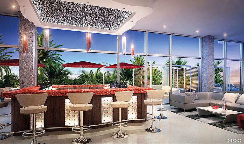 Privage Lounge and Bar, Luxury Waterfront Condominiums Located at 325 North Birch Rd, Ft Lauderdale, FL 33304