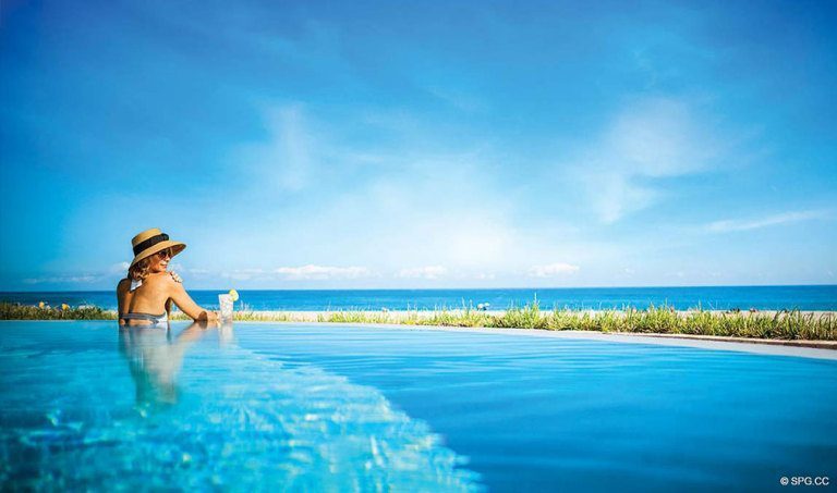 Pool at Ritz-Carlton Residences, Luxury Oceanfront Condominiums Located at 2700 N Ocean Dr, Palm Beach, FL 33404