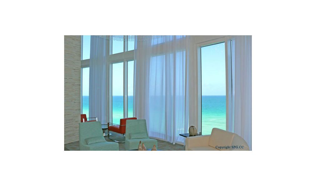 Lounge Views at Trump Towers, Oceanfront Condominiums Located at 15811-16001 Collins Ave, Sunny Isles Beach, FL 33160