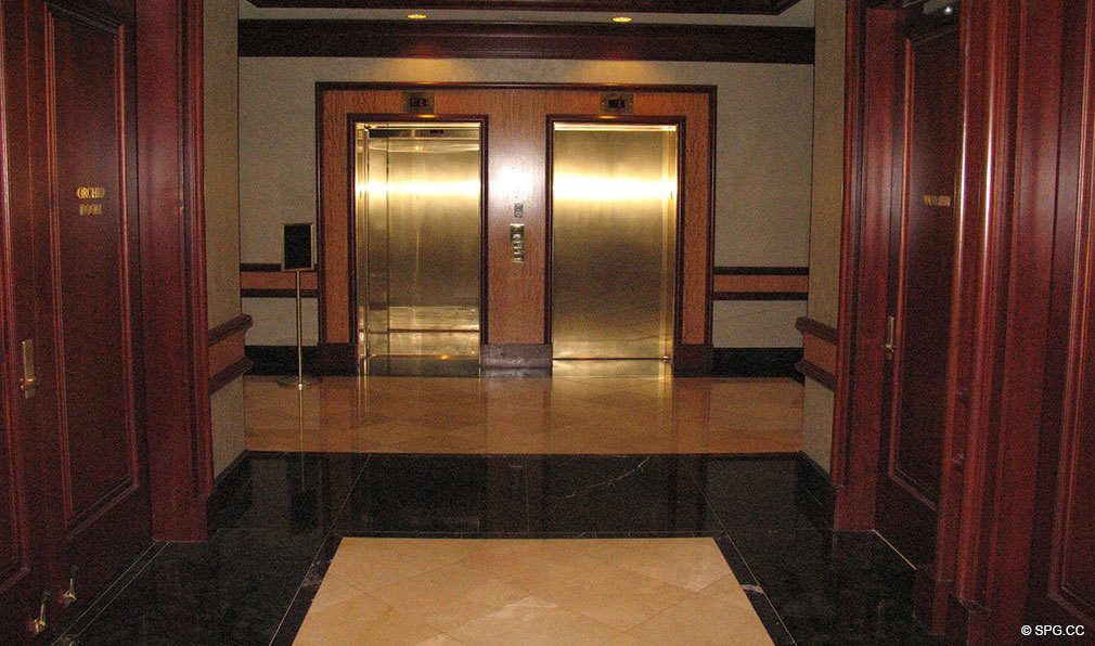  Elevator Lobby at L'Hermitage, Luxury Oceanfront Condominiums Located at 3100-3200 North Ocean Boulevard, Fort Lauderdale, Florida 33308