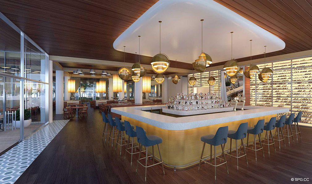 Restaurant Design de Interiores para Auberge Residences Praia, Luxo Oceanfront Condos em Ft Lauderdale
