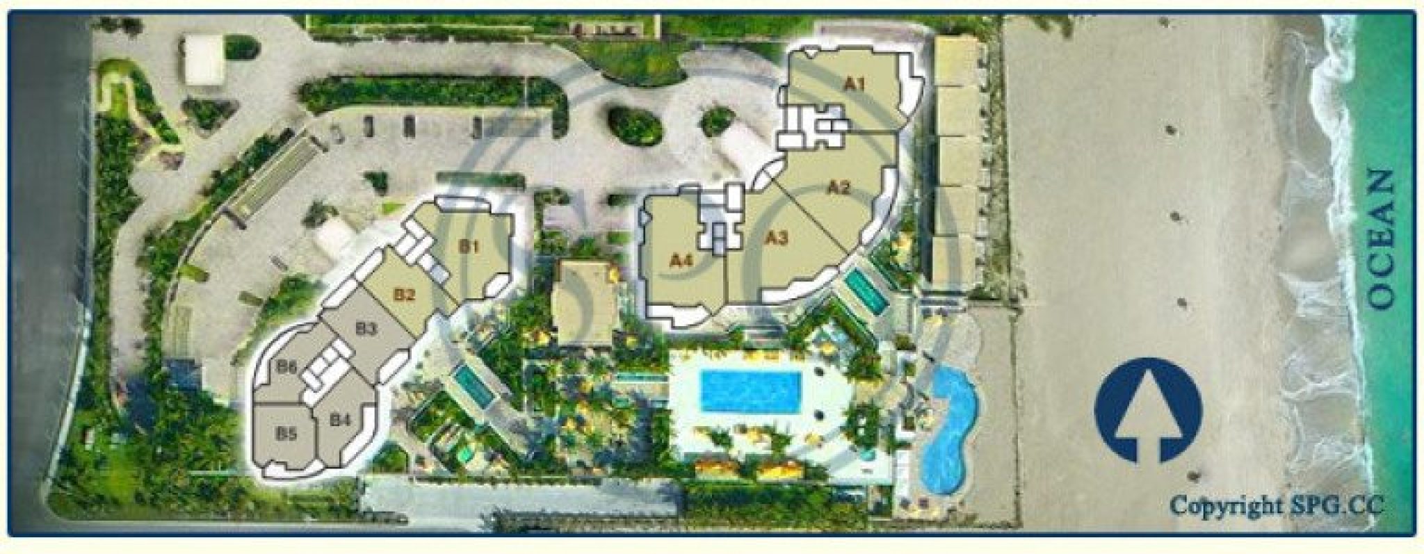 Siteplan for Ritz-Carlton Residences, Luxury Oceanfront Condominiums Located at 2700 North Ocean Drive, Singer Island, Florida 33404