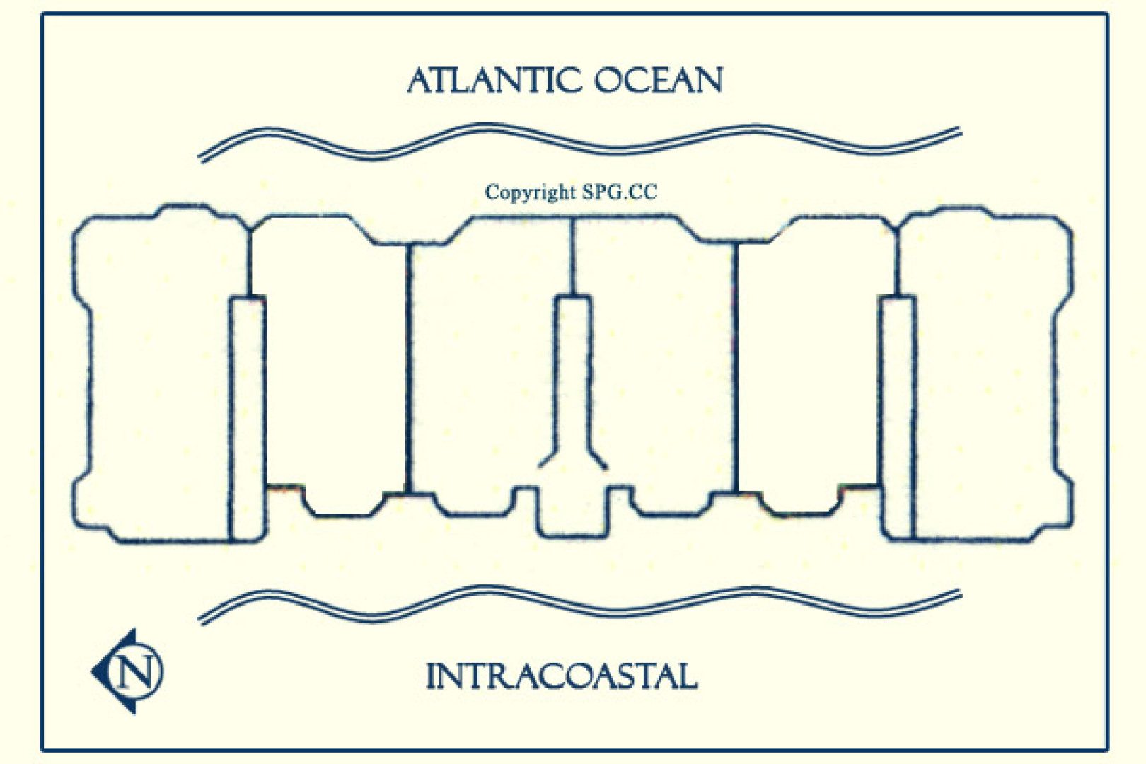 Siteplan for Acqualina, Luxury Oceanfront Condominiums Located at 17885 Collins Avenue, Sunny Isles Beach, Florida 33160