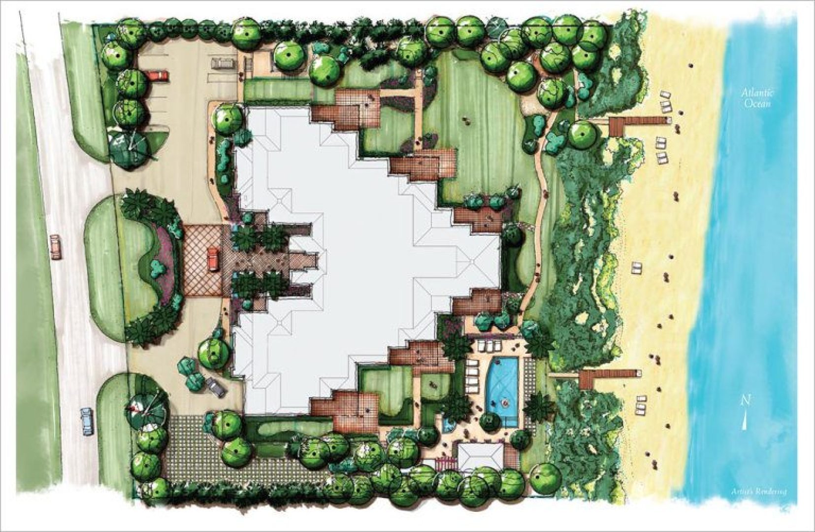 Siteplan for 4001 North Ocean, Luxury Oceanfront Condominiums Located at 4001 North Ocean Blvd, Gulf Stream, Florida 33483