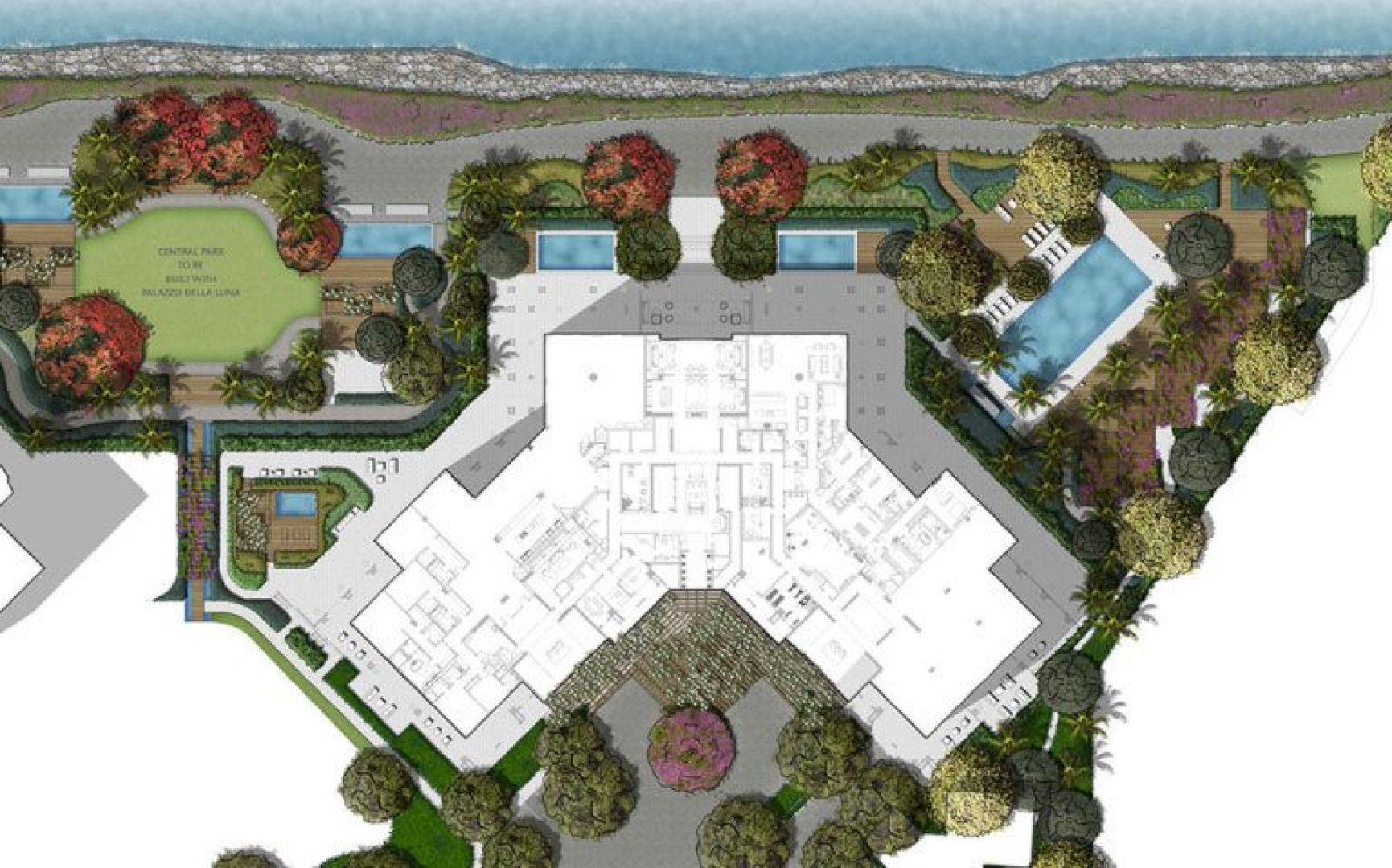 Siteplan for Palazzo del Sol, Luxury Waterfront Condominiums Located on Fisher Island, Miami Florida 33109