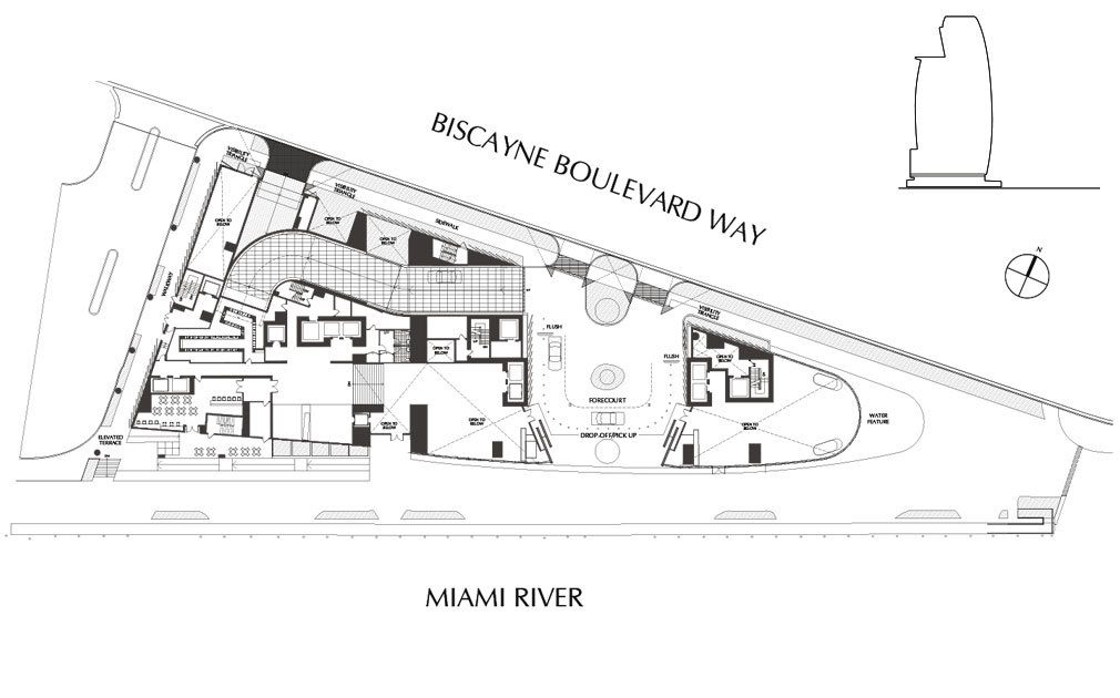 Siteplan for Aston Martin Residences, Luxury Waterfront Condos in Miami, Florida 33131