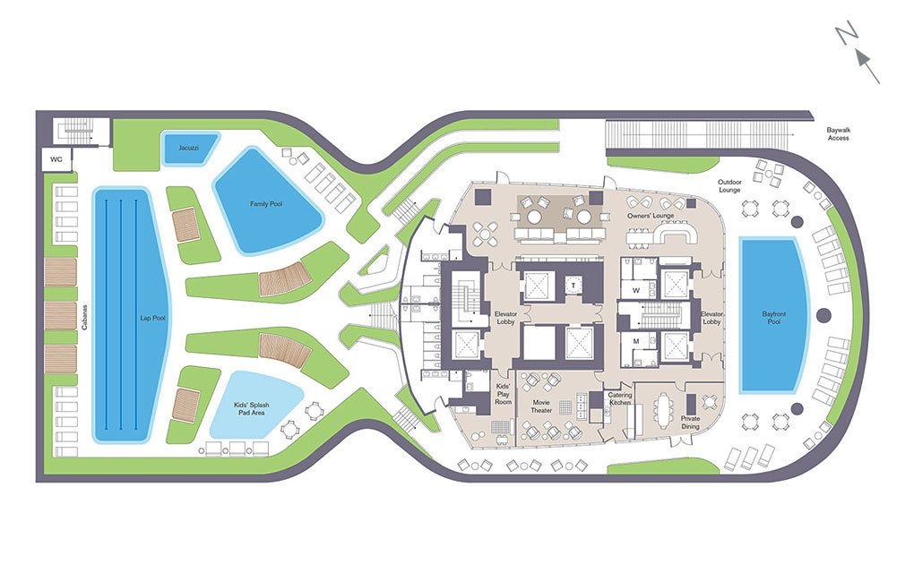 Siteplan for Una Residences, Luxury Waterfront Condos in Miami, Florida, Florida 33129