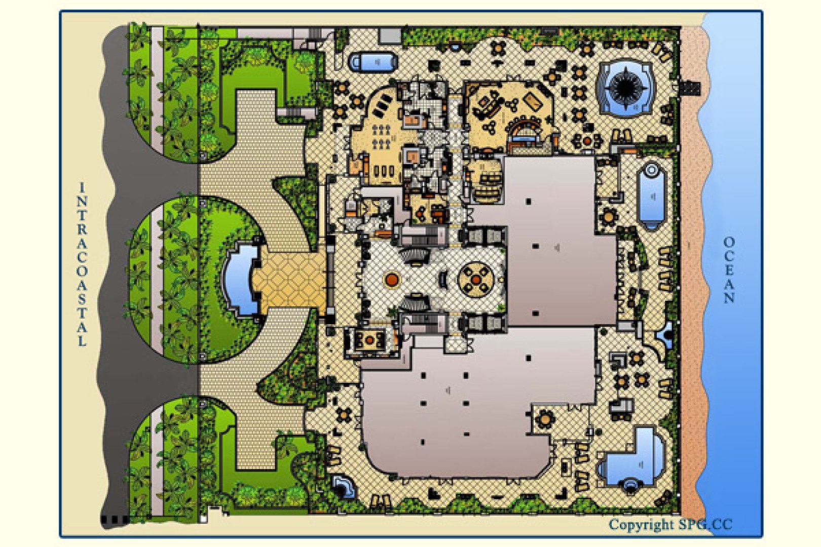 Siteplan for Luxuria, Luxury Oceanfront Condominiums Located at 2500 Ocean Boulevard, Boca Raton, Florida 33432