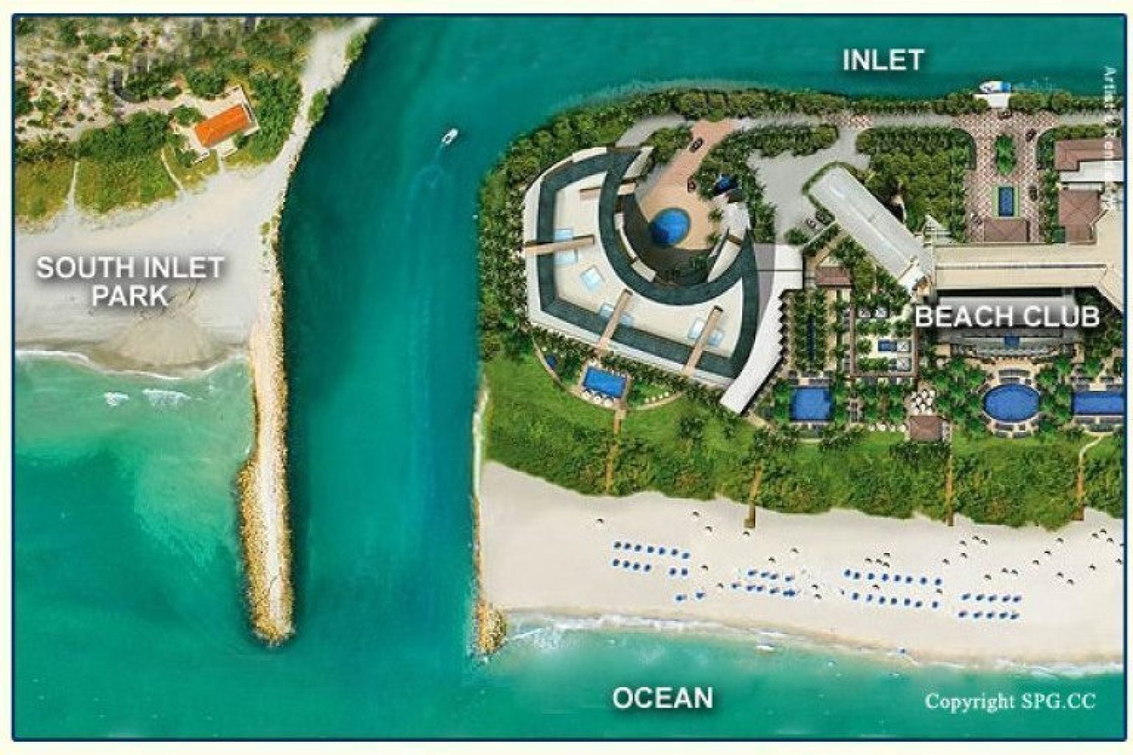 Siteplan for One Thousand Ocean, Luxury Oceanfront Condominiums Located at 1000 South Ocean Boulevard, Boca Raton, Florida 33432