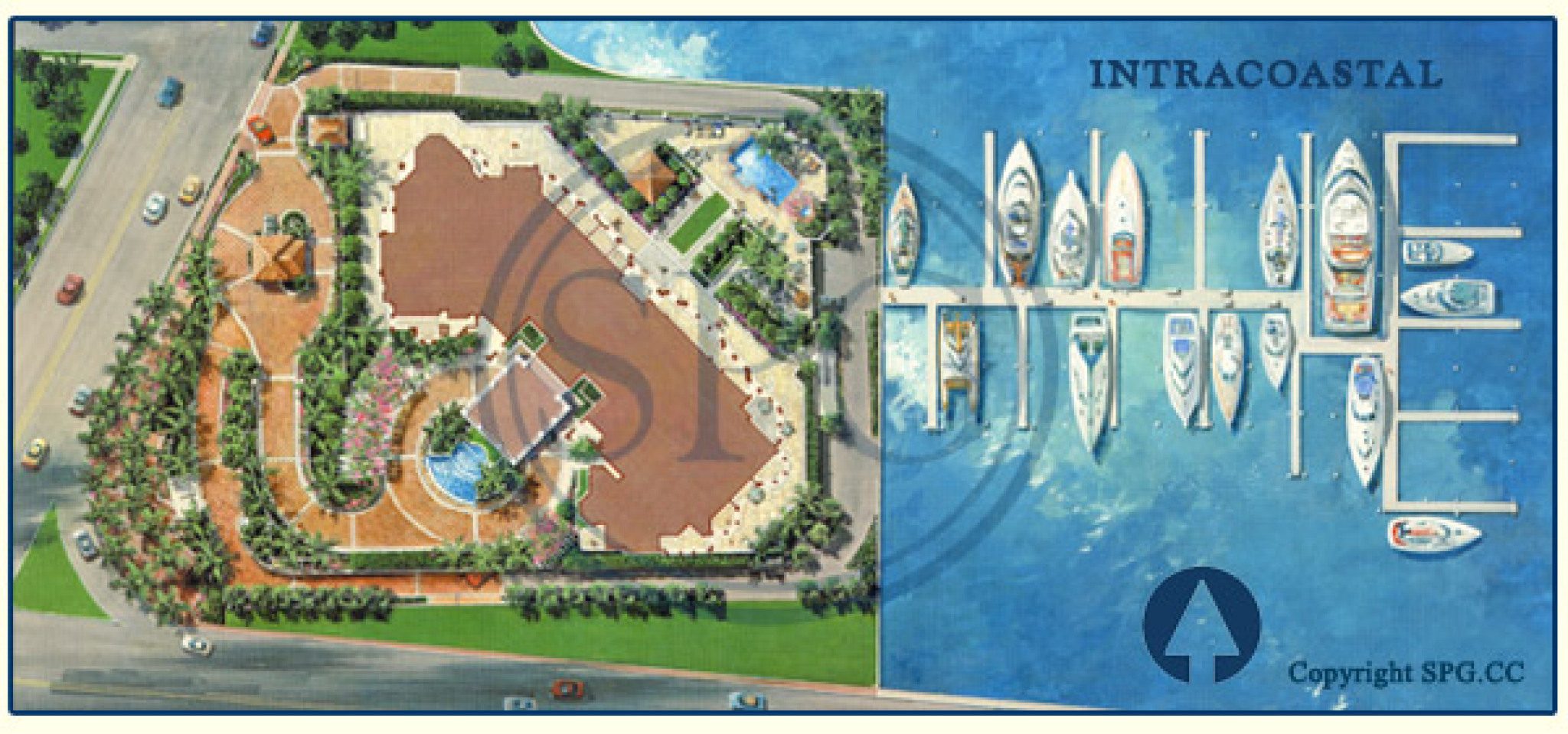 Siteplan for One Watermark Place, Luxury Waterfront Condominiums Located at 622 North Flagler Drive, West Palm Beach, Florida 33401