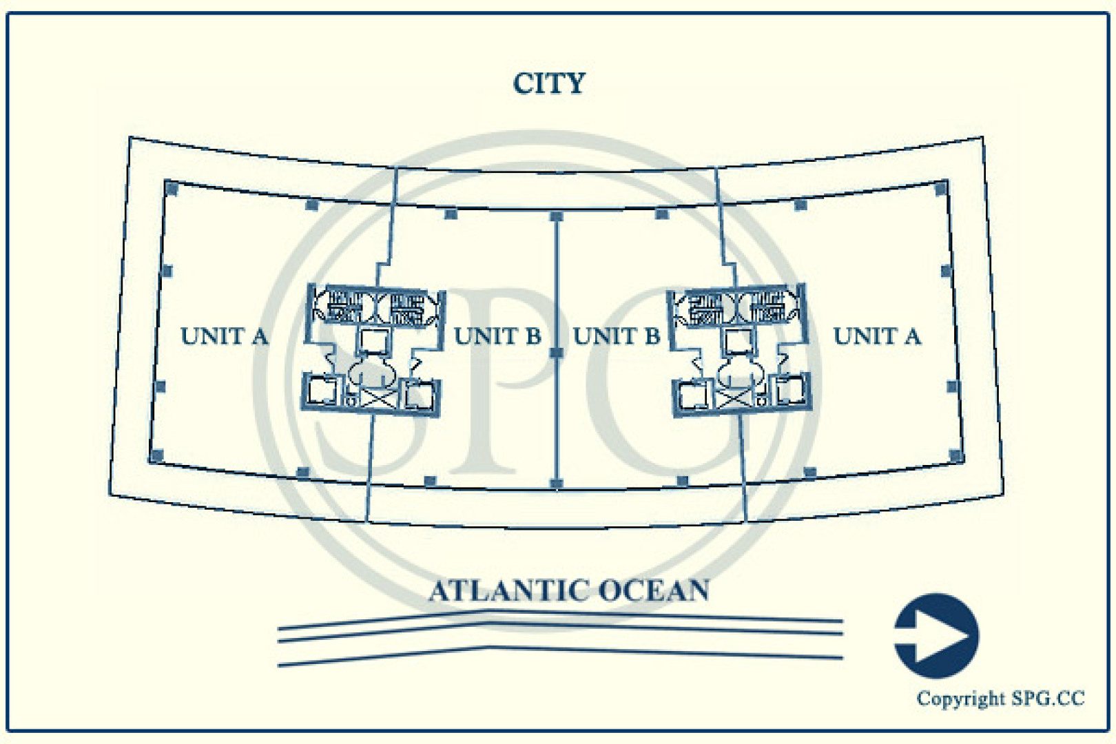 Siteplan for Apogee, Luxury Waterfront Condominiums Located at 800 South Pointe Drive, Miami Beach, Florida 33139