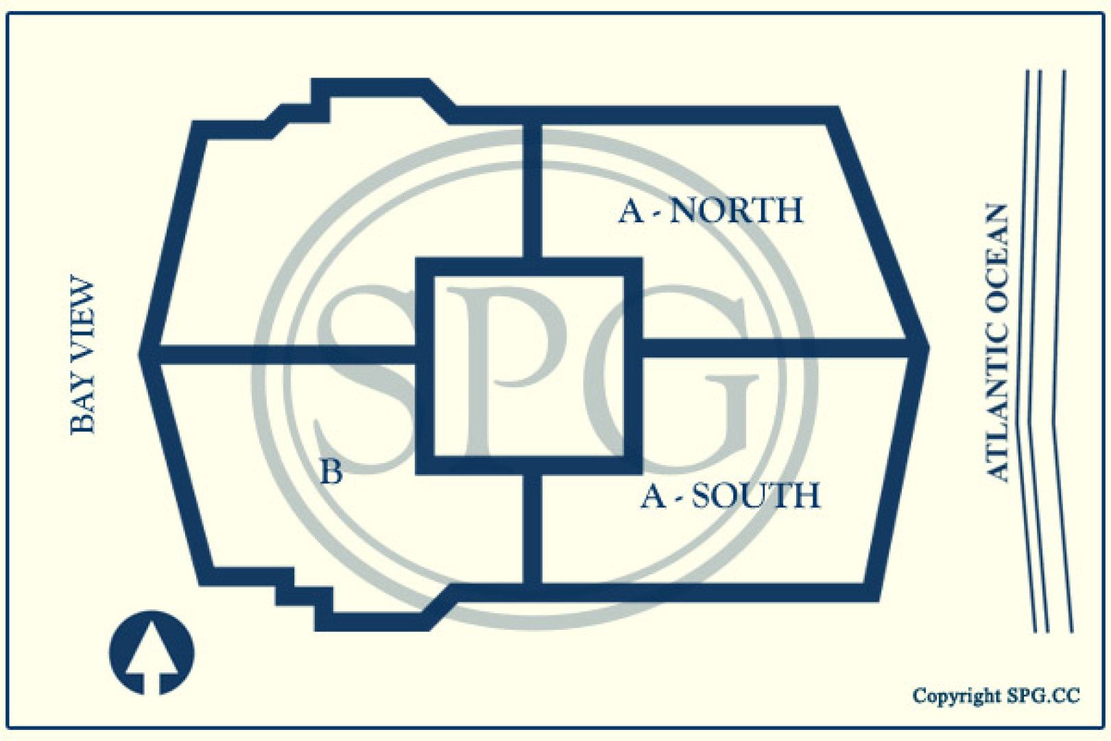 Siteplan for Bellini, Luxury Oceanfront Condominiums Located at 10225 Collins Avenue, Bal Harbour, Florida 33154