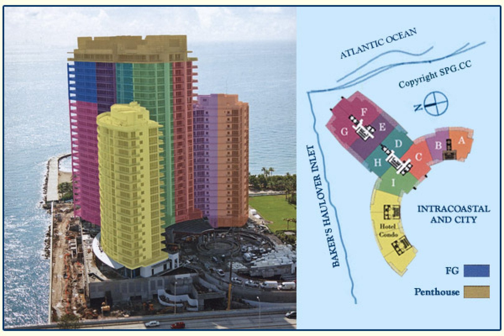 Siteplan for One Bal Harbour, Luxury Oceanfront Condominiums Located at 10295 Collins Ave, Bal Harbour, Florida 33154