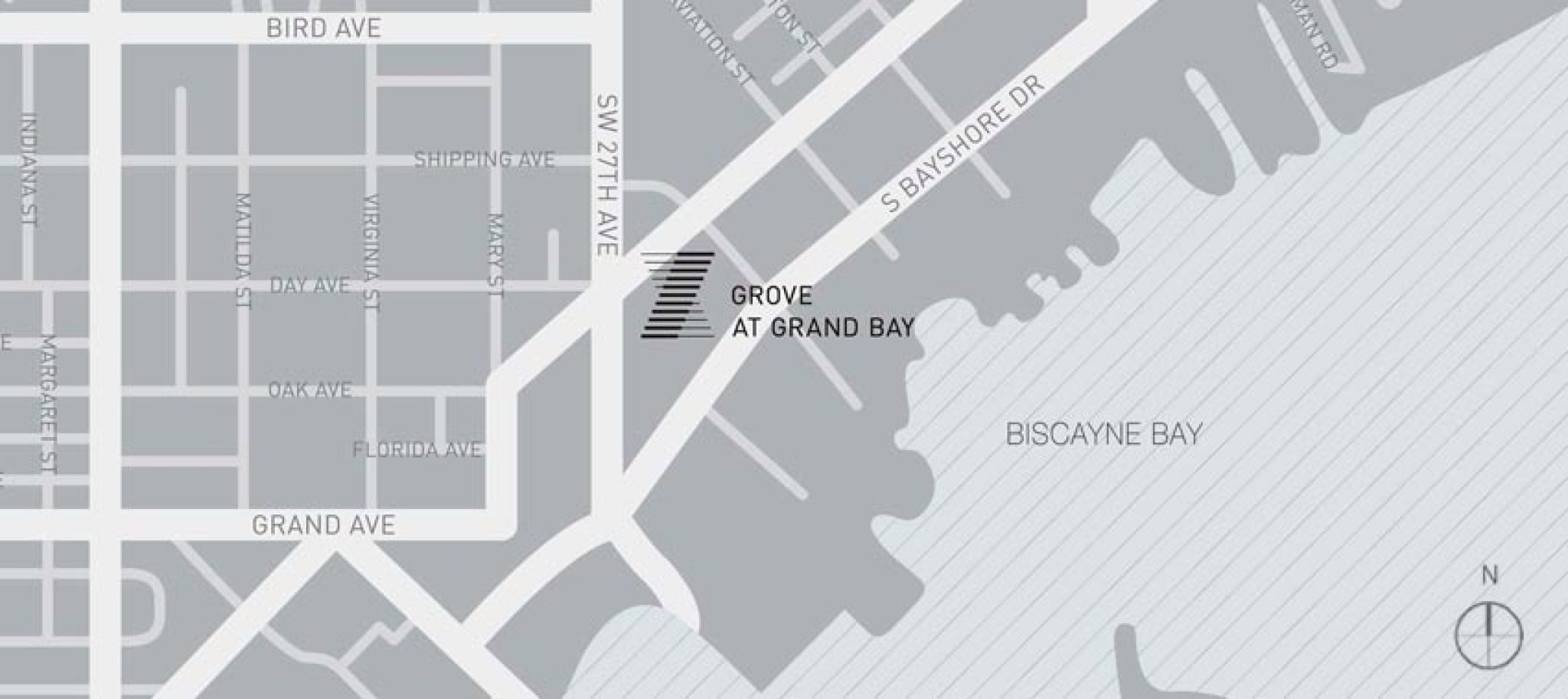 Siteplan for Grove at Grand Bay, Luxury Waterfront Condominiums at 2669 South Bayshore Drive, Miami, Florida 33133