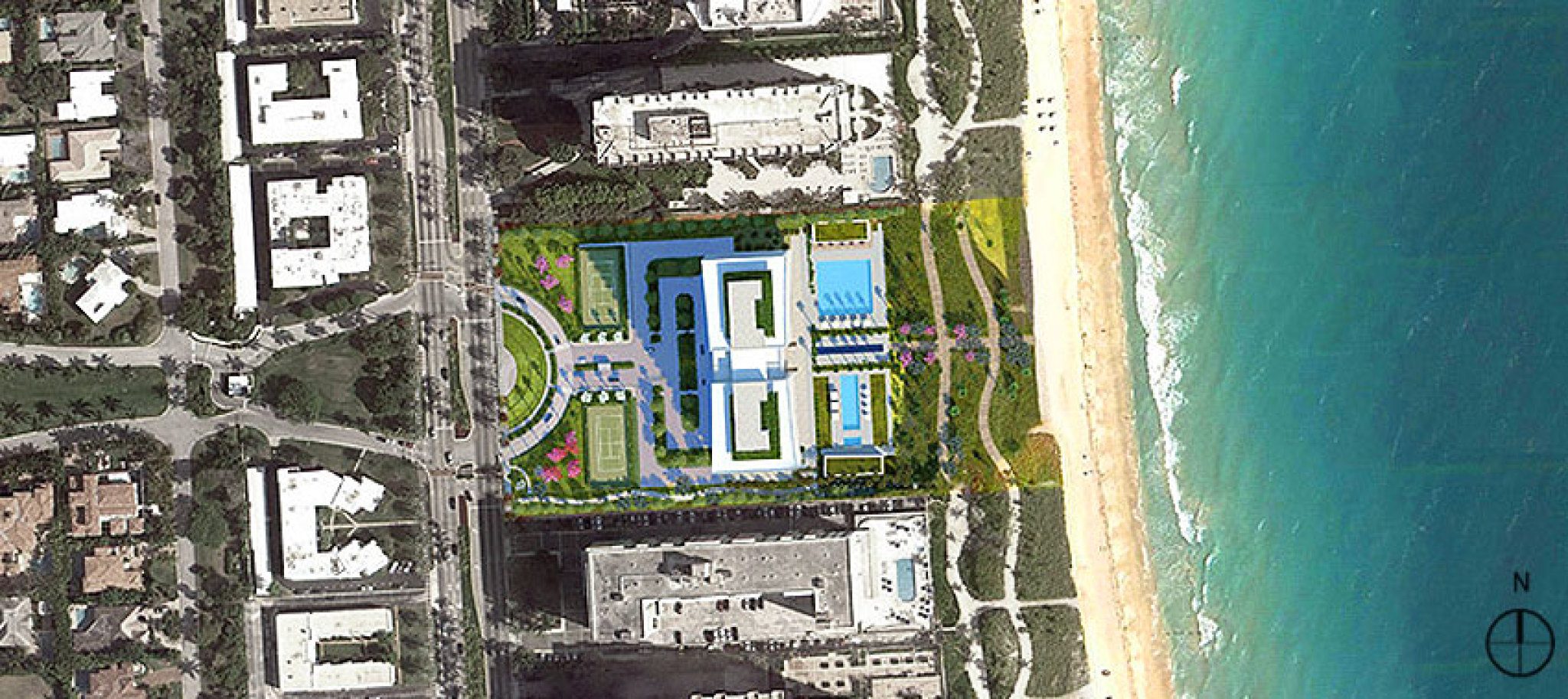 Siteplan for Oceana, Luxury Oceanfront Condominiums at 10201 Collins Avenue, Bal Harbour, Florida 33154
