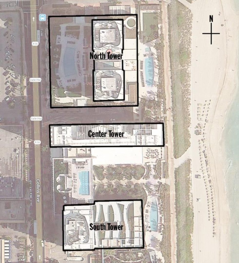 Siteplan for Canyon Ranch Living, Luxury Oceanfront Condominiums Located at 6799-6899 Collins Avenue, Miami Beach, Florida 33141