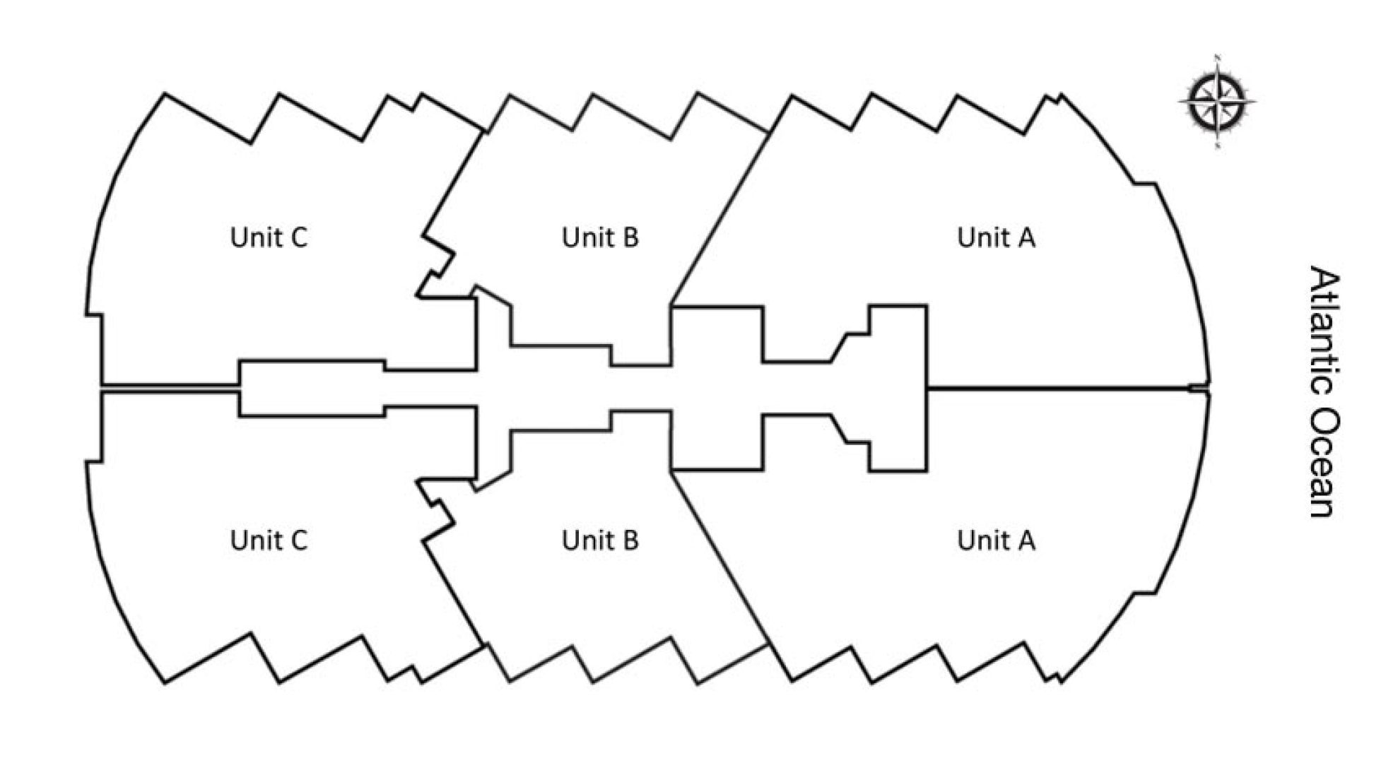 Siteplan for Paramount, Luxury Oceanfront Condominiums Located at 700 North Atlantic Boulevard, Fort Lauderdale Beach, Florida 33304