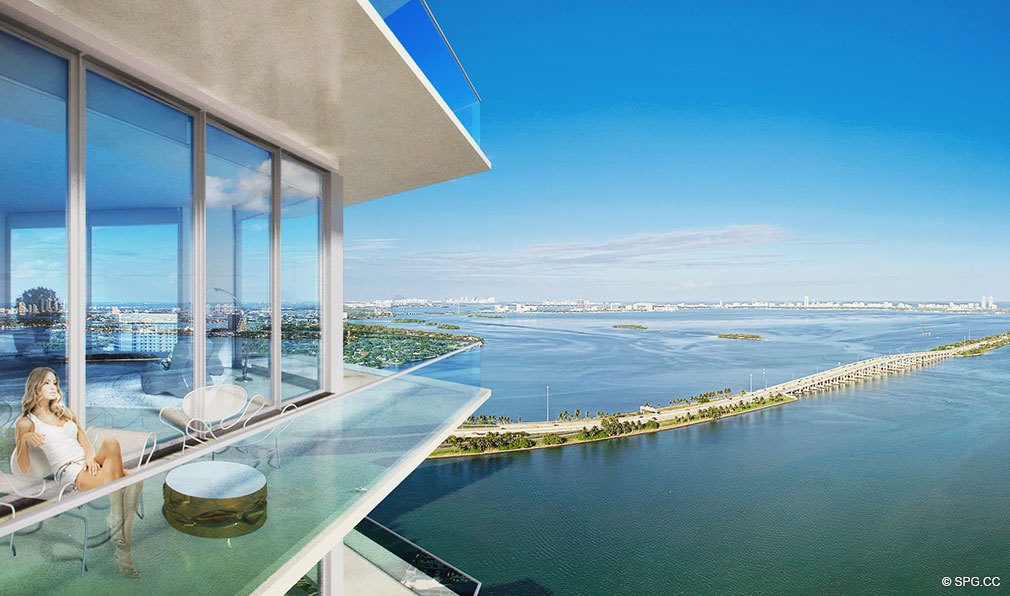Stunning Terrace Views at Paraiso Bayviews, Luxury Seaside Condos in Miami, Florida 33137