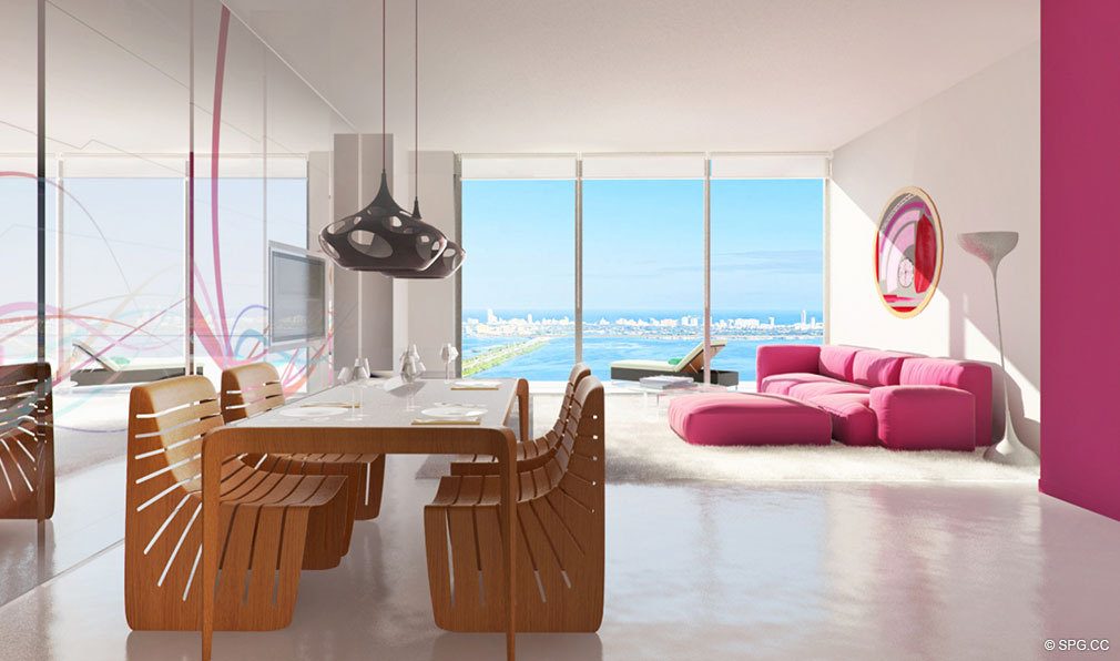 Floor to Ceiling Glass at Paraiso Bayviews, Luxury Seaside Condos in Miami, Florida 33137