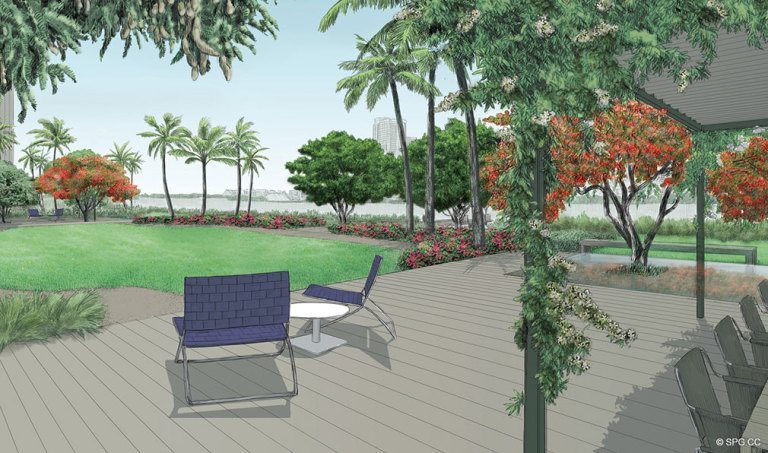 Landscaping Design for Palazzo del Sol, Luxury Waterfront Condominiums Located on Fisher Island, Miami Florida 33109