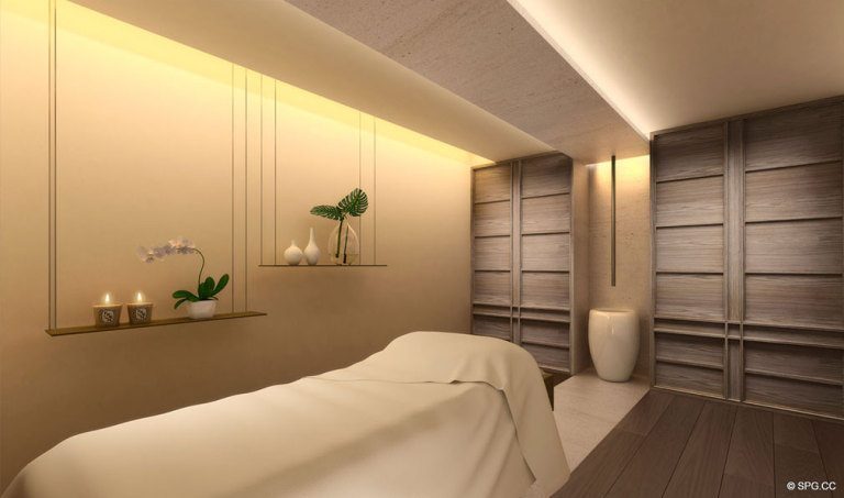 Spa Area Design for Palazzo del Sol, Luxury Waterfront Condominiums Located on Fisher Island, Miami Florida 33109