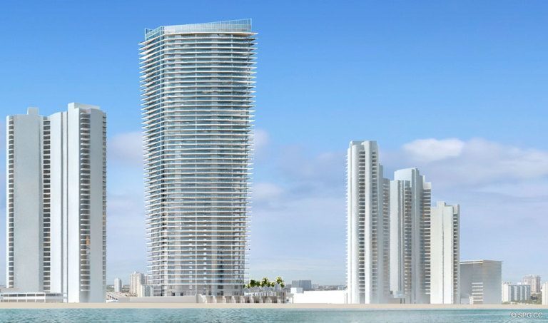 Ocean View of Residences by Armani Casa, Luxury Oceanfront Condos in Sunny Isles Beach, Florida 33160