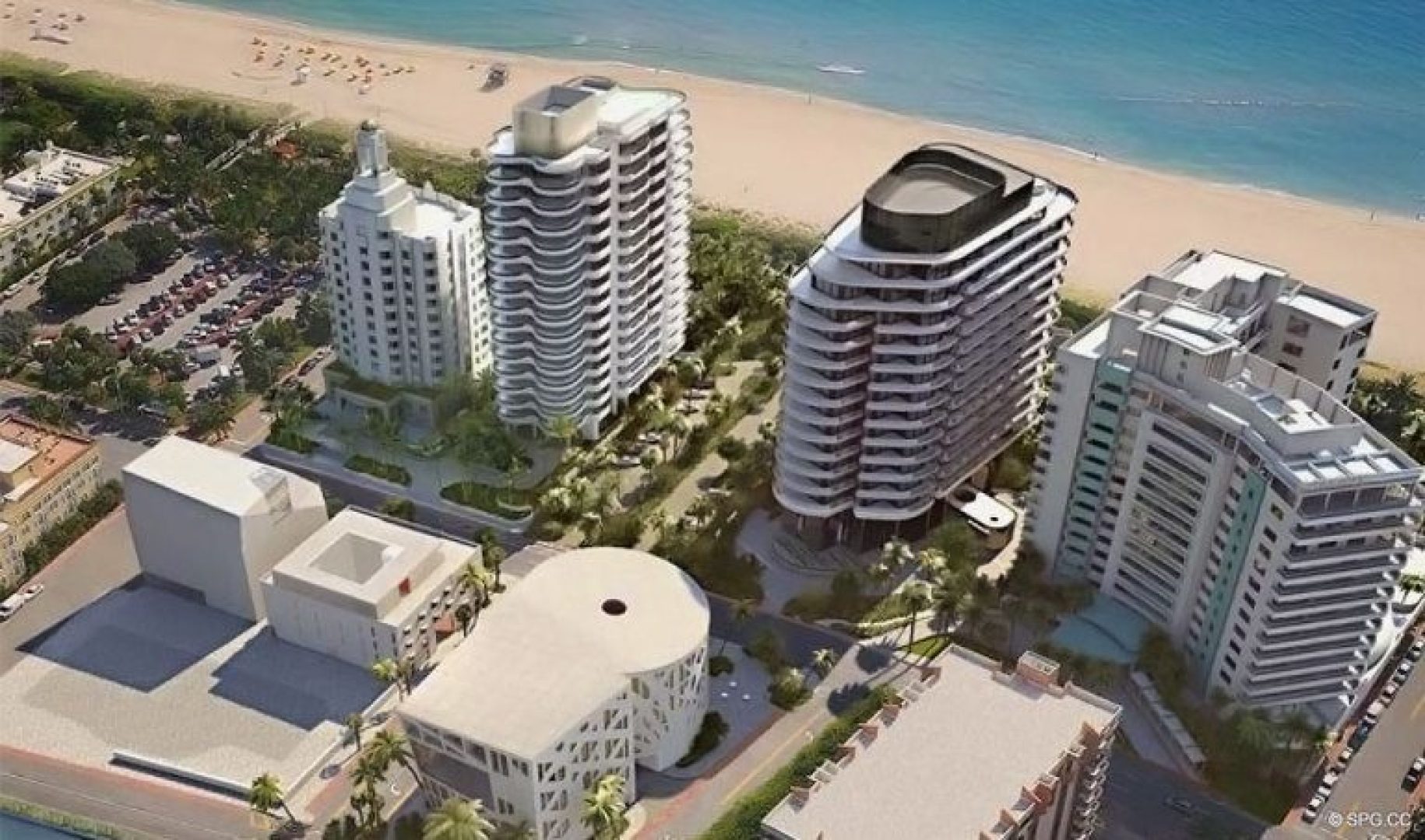 Render of the Faena District and Faena Versailles Classic, Luxury Oceanfront Condos in Miami Beach, Florida 33140