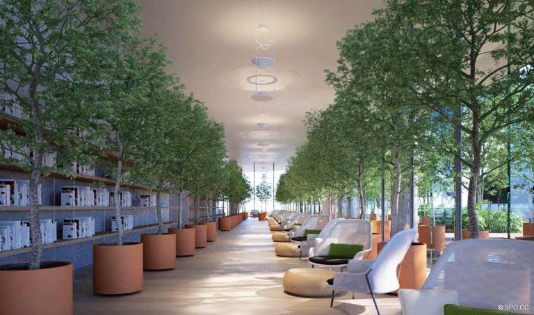 Lush Social Spaces at Eighty Seven Park, Luxury Oceanfront Condos in Miami Beach, Florida 33154