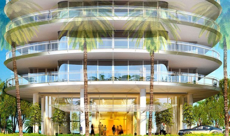 Entrance into Eighty Seven Park, Luxury Oceanfront Condos in Miami Beach, Florida 33154