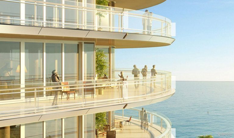 Terrace Views from Eighty Seven Park, Luxury Oceanfront Condos in Miami Beach, Florida 33154