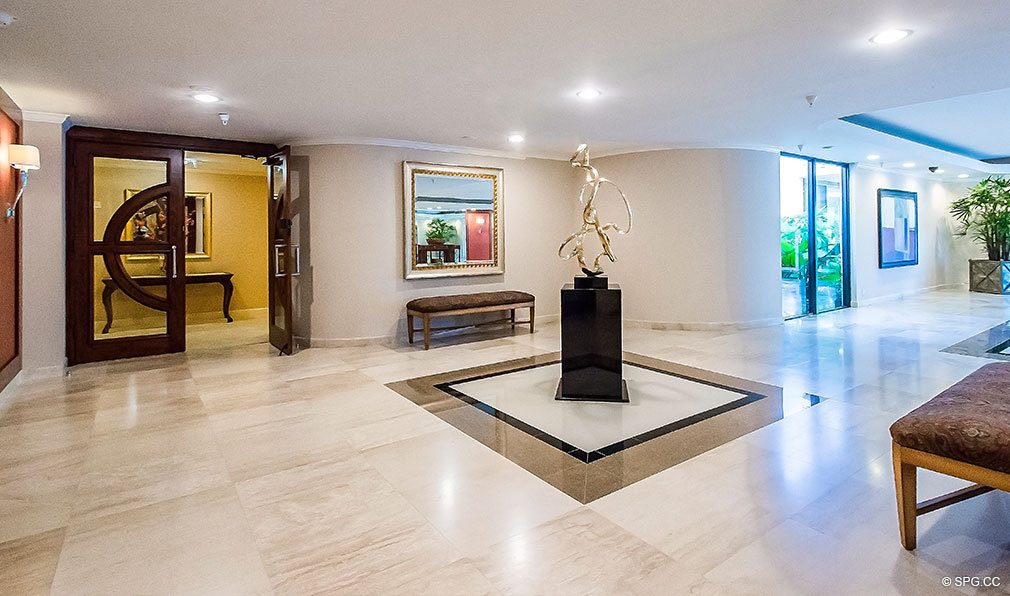 Elegantly Designed Lobby in The Stratford, Luxury Oceanfront Condos in Palm Beach, Florida 33480
