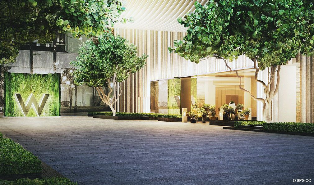 Expertly Manicured Grounds at The W Fort Lauderdale, Luxury Oceanfront Condos in Fort Lauderdale, 33304