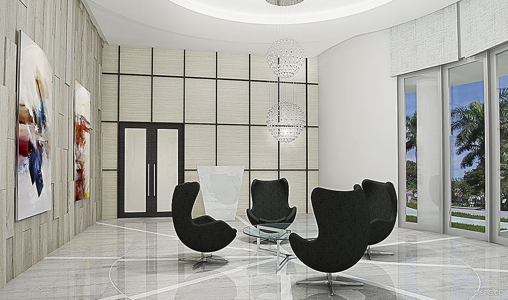Lobby at The Wave on Bayshore, Luxury Seaside Condos in Fort Lauderdale, Florida 33304